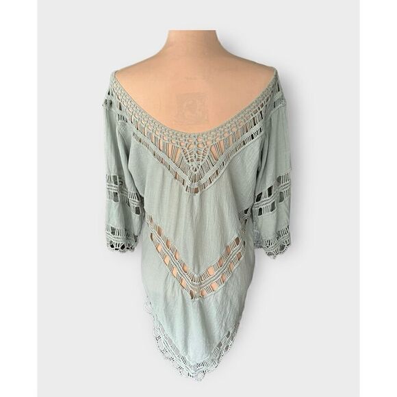 Lapis Women’s Crochet Summer Cover-up Light Green size Medium - Picture 8 of 8